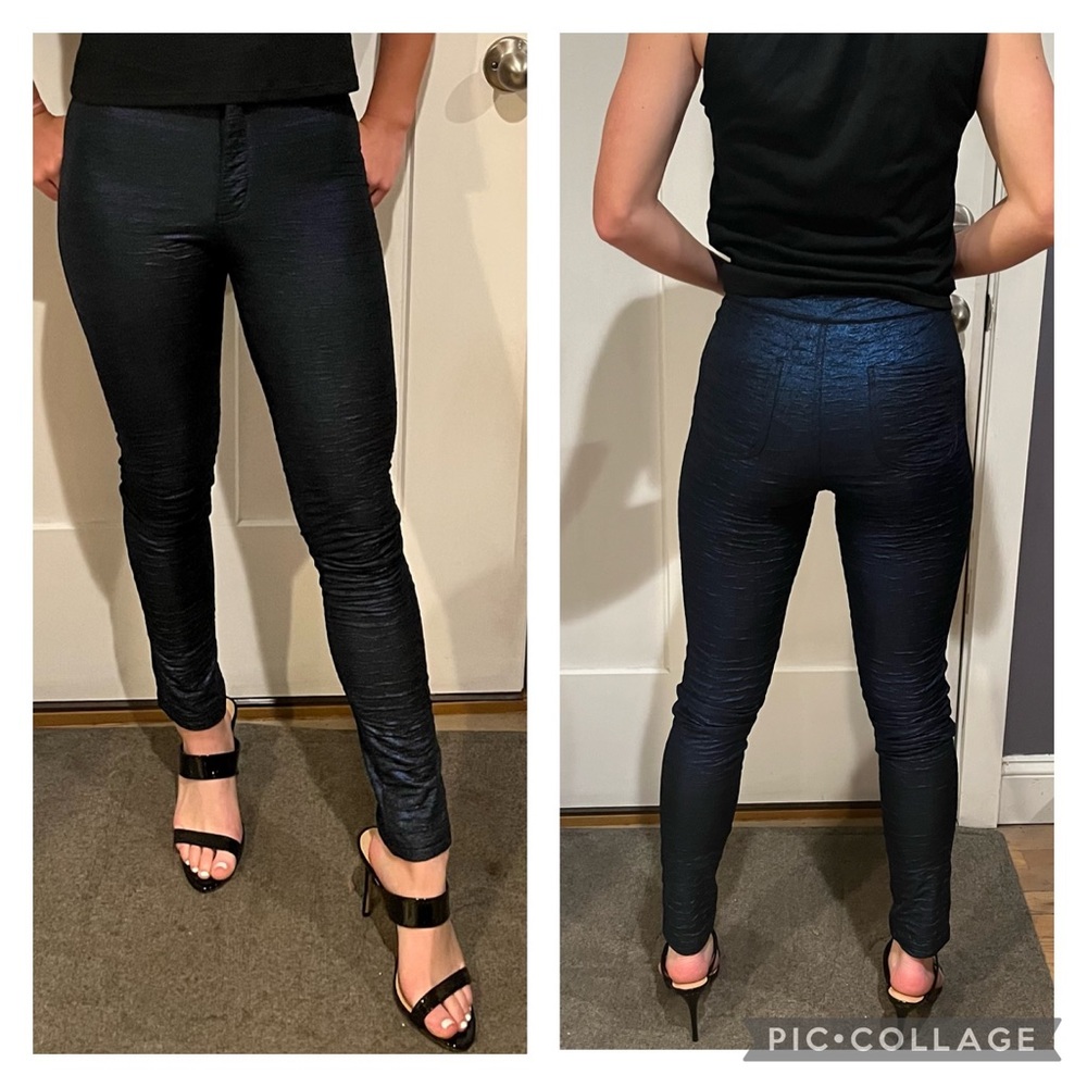 Motel Rocks metallic blue shimmer pants, size S